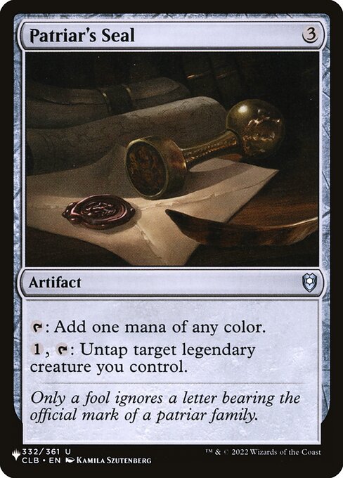 Patriar's Seal (PLST) — Nonfoil