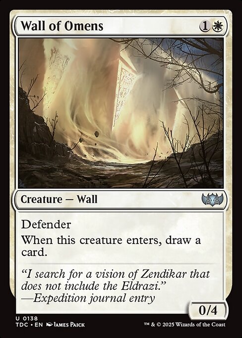 Wall of Omens (TDC) — Nonfoil