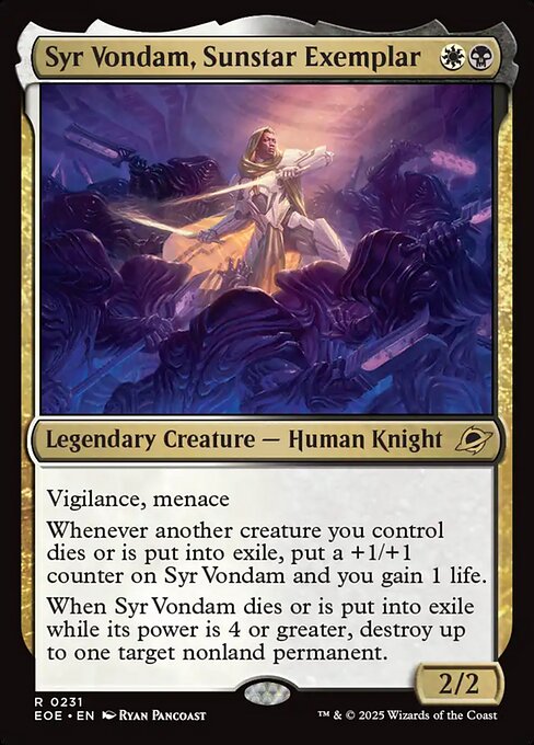 Syr Vondam, Sunstar Exemplar (EOE) — Foil