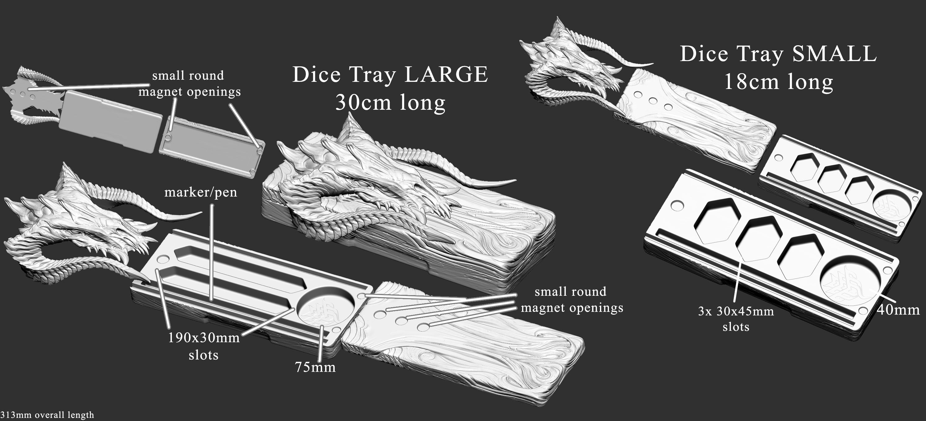 Black Dragon Dice Tray