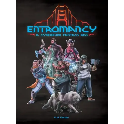 Cover of Entromancy: A Cyberpunk Fantasy RPG - Hardcover Hardcover RPG book