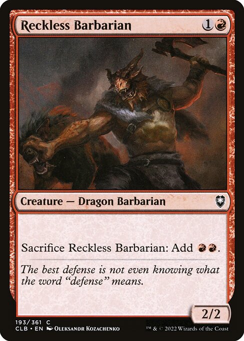 Reckless Barbarian (CLB) — Foil