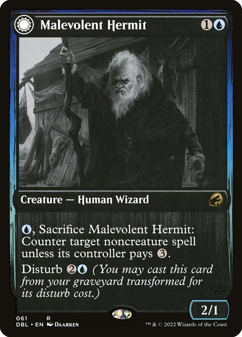Malevolent Hermit // Benevolent Geist (DBL) — Nonfoil