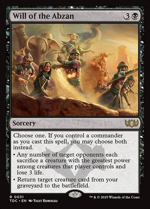 Will of the Abzan (TDC) — Nonfoil