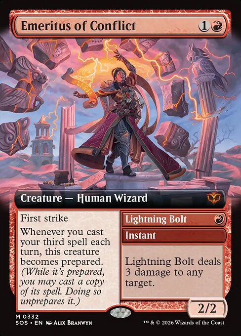 Emeritus of Conflict // Lightning Bolt (SOS) — Nonfoil