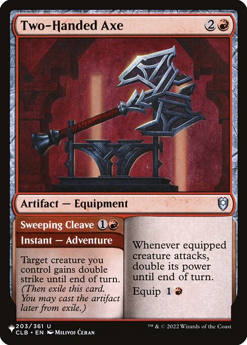 Two-Handed Axe // Sweeping Cleave (PLST) — Nonfoil
