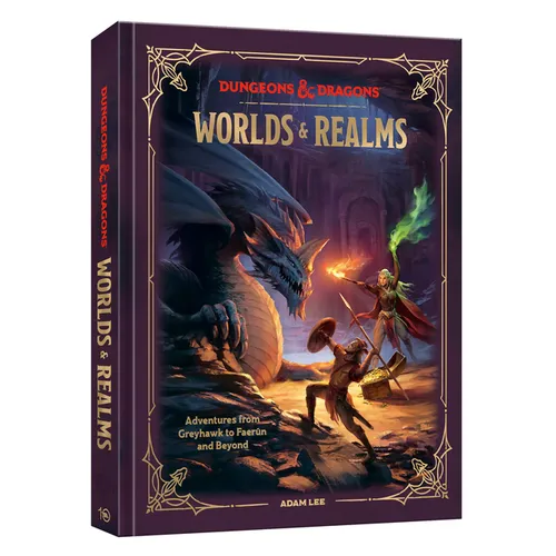 Cover of Dungeons & Dragons Worlds & Realms: Adventures from Greyhawk to Faerûn and Beyond - Hardcover Hardcover RPG book